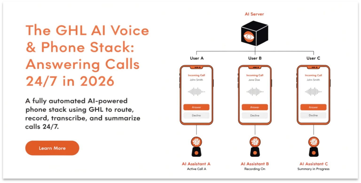 Phone Stack GHL AI Voice & Phone Stack 2026: The 24/7 AI Receptionist