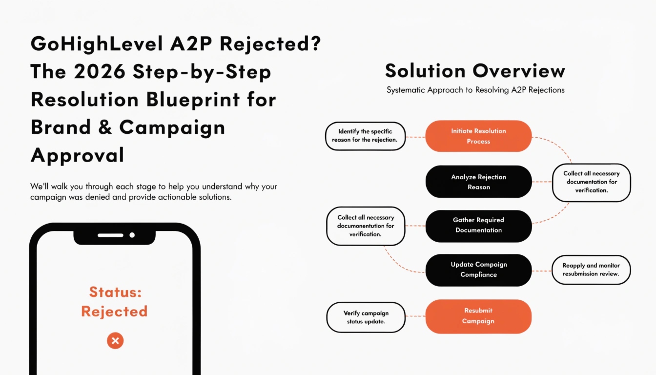GoHighLevel A2P Rejected? The 2026 Step-by-Step Resolution Blueprint for Brand & Campaign Approval